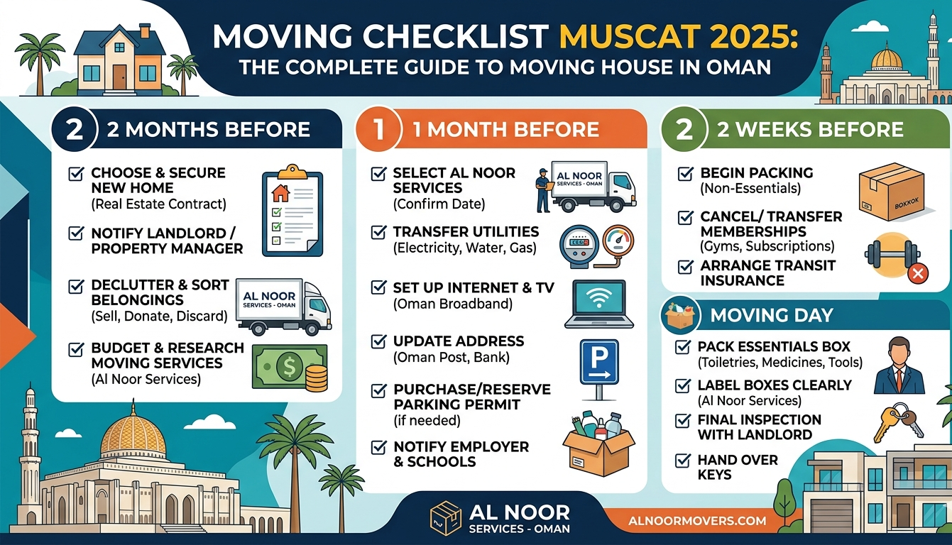 Moving Checklist Muscat 2025 — The Complete Guide to Moving House in Oman