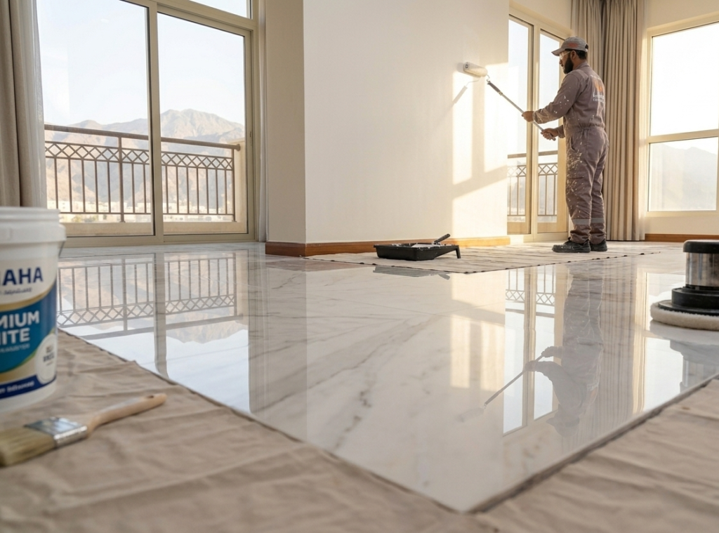 Premium natural stone polishing and marble floor restoration in a luxury home.
